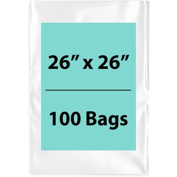 26X26 inches Clear Flat Poly Bags 1Mil Open Top (LDPE)